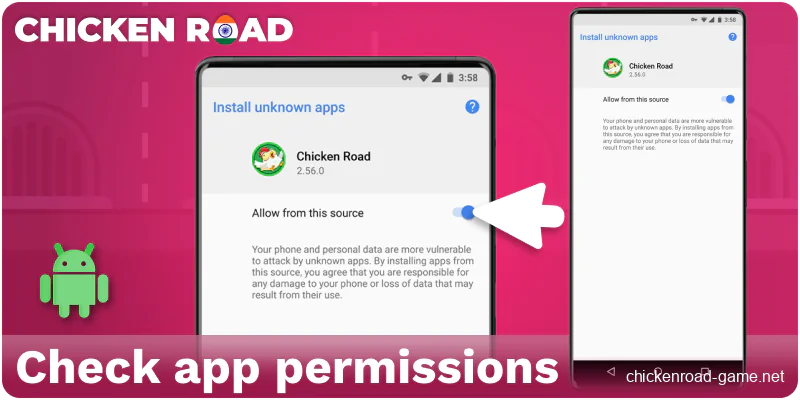 Check the permissions for Chicken Road IN