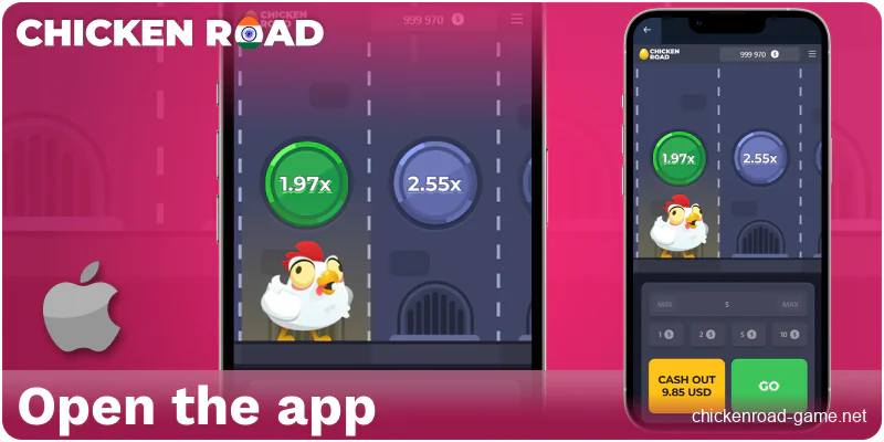 Open the Chicken Road IN app on iOS