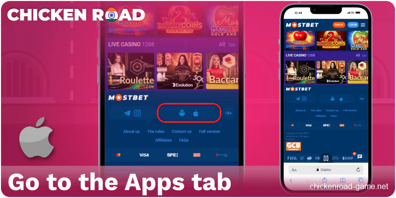 Go to the mobile tab for Chicken Road India