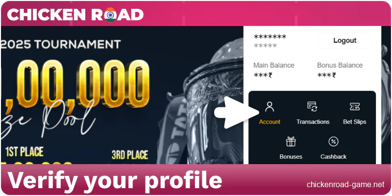 Verify your profile on Chicken Road India