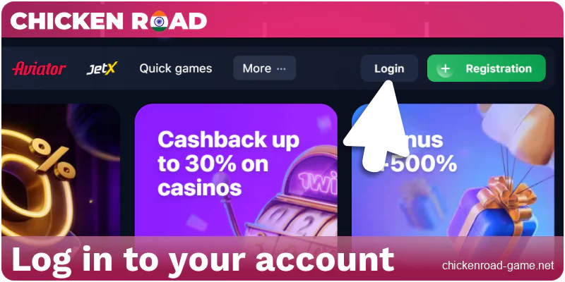 Log in to the Chicken Road India casino